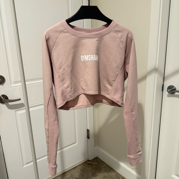 Gymshark Tops - Gymshark pink Long Sleeve Crop Top size S